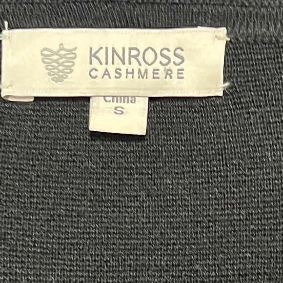 Kinross Cashmere Open Front Black Wool Silk Sweater Jacket Sz S - Picture 4 of 6
